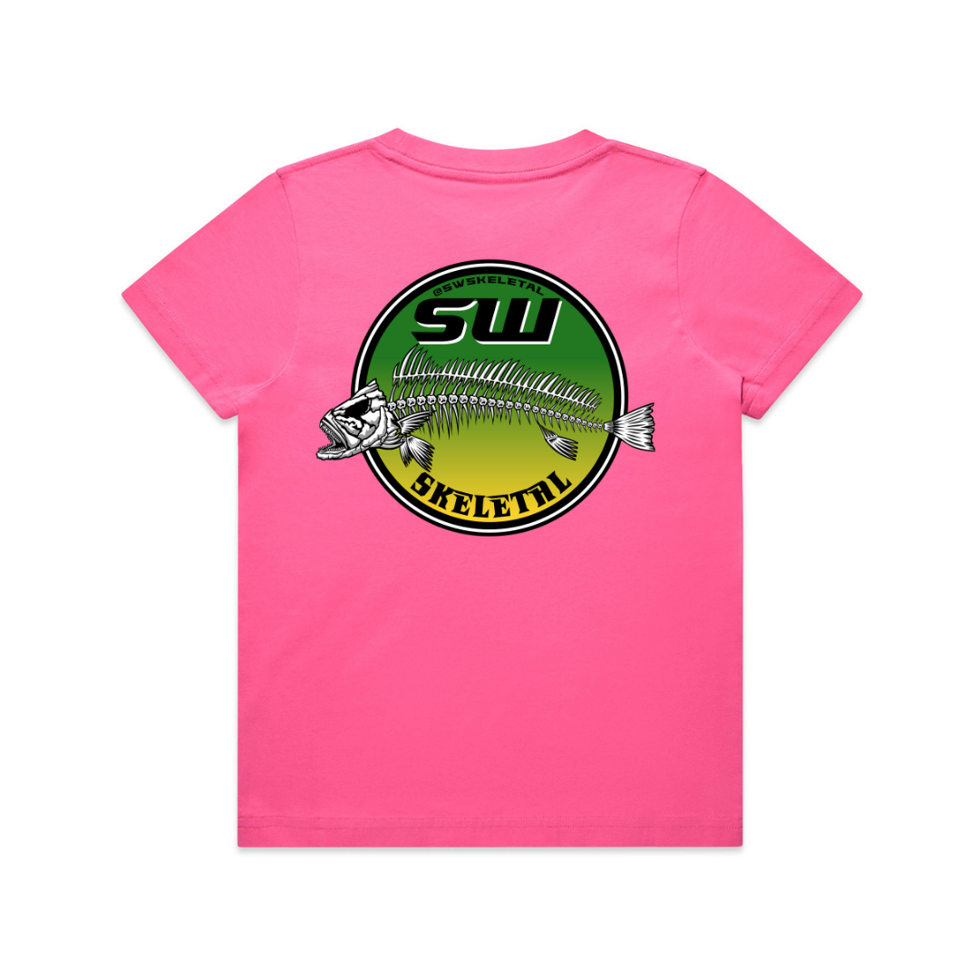 Youth Pink T-Shirt - Round Logo Design