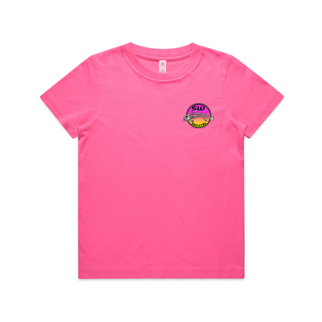 Youth Pink T-Shirt - Round Logo Design