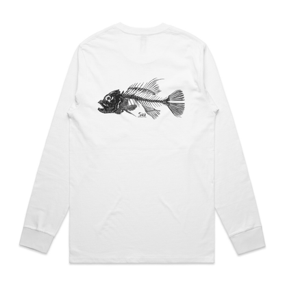 Men's White Long Sleeve - Skeletal
