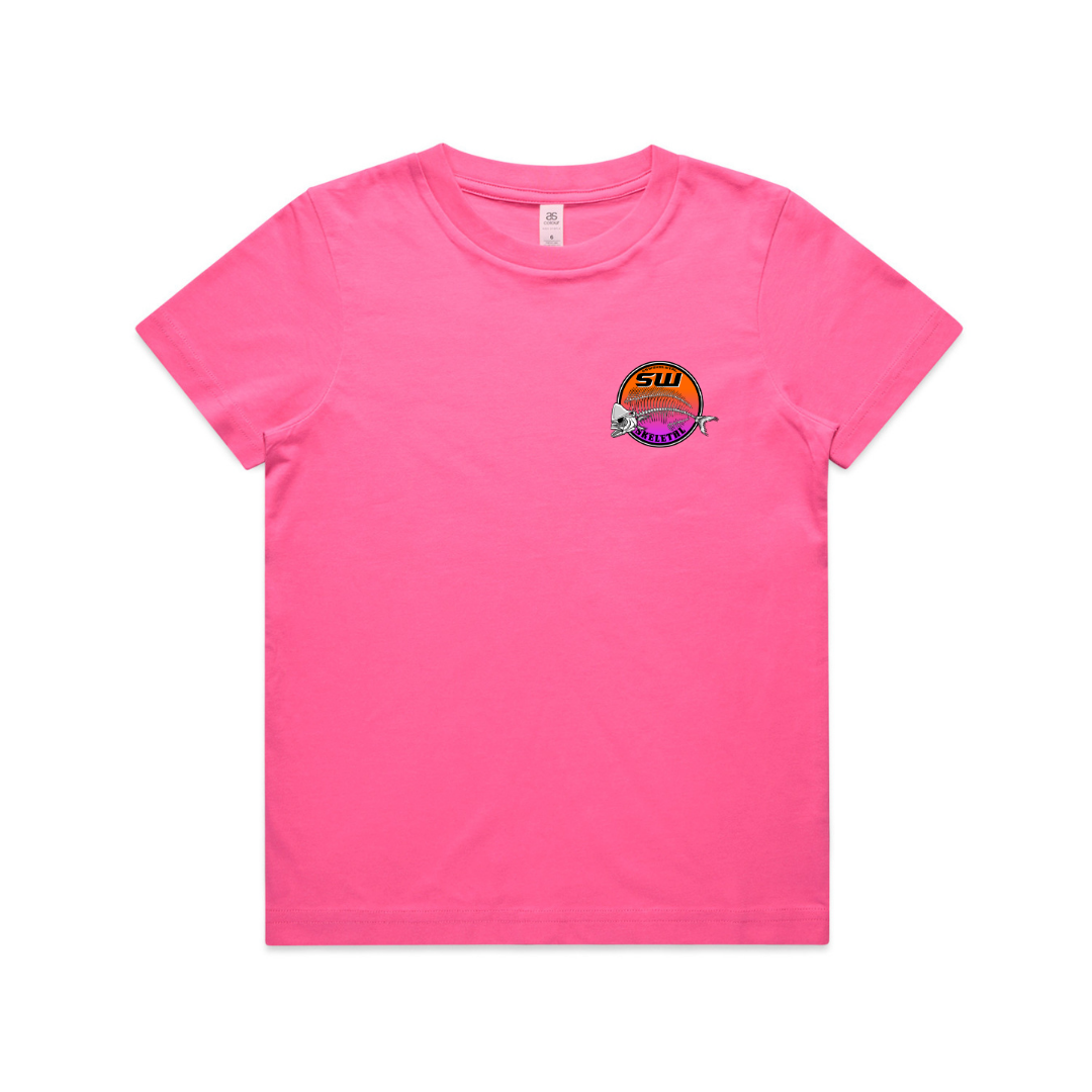Youth Pink T-Shirt - Round Logo Design