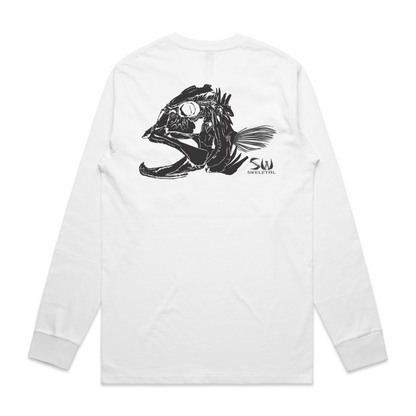 Men's White Long Sleeve - Skeletal